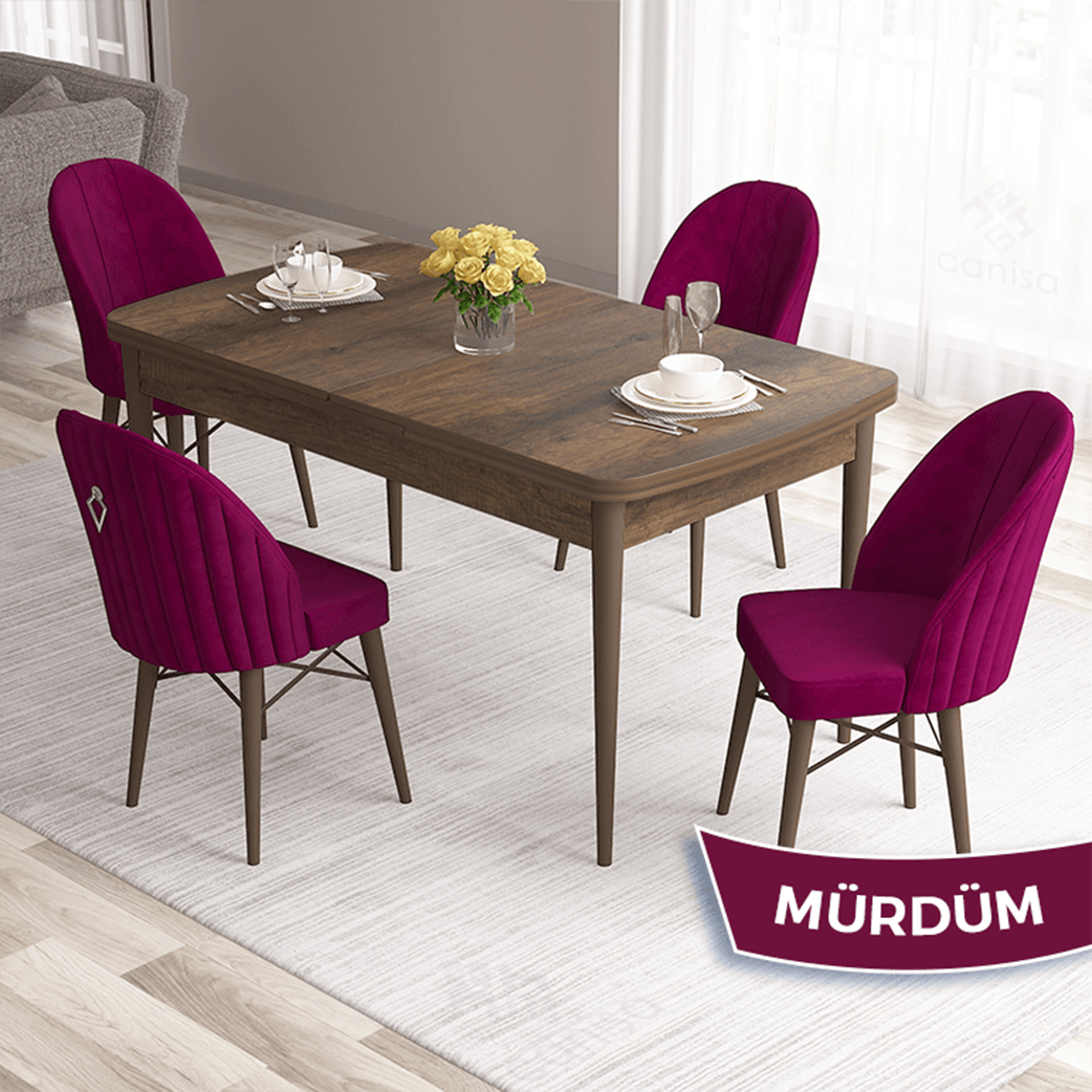Sandalye MürdümMasa Barok Ahşap Desen