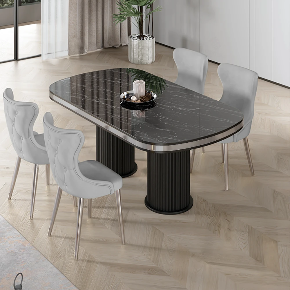 Sonata Masa Gri Sandalye Ayaklar Krom