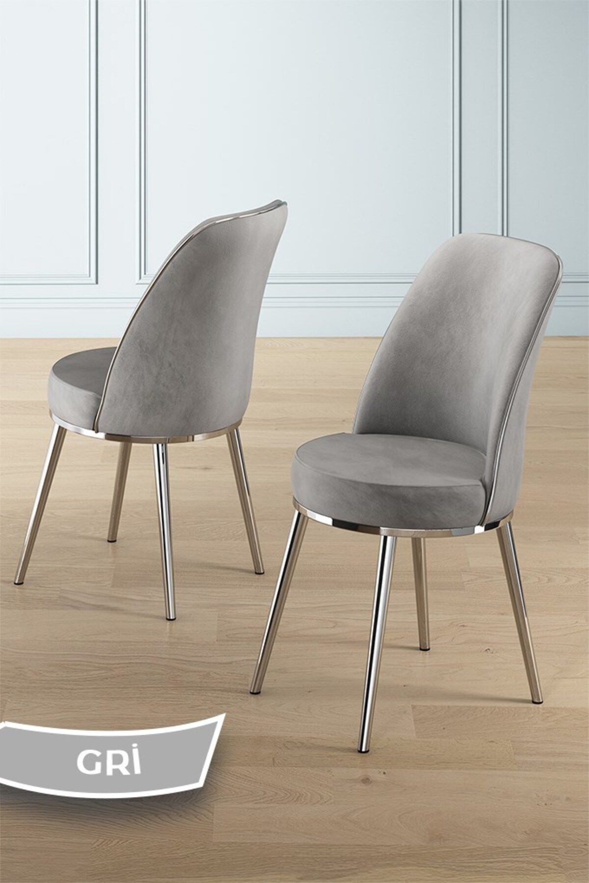 Poy Serisi 89x150 Açılabilir Lak Panel Beyaz Mermer Desen Masa Takımı 6 Gri Sandalye