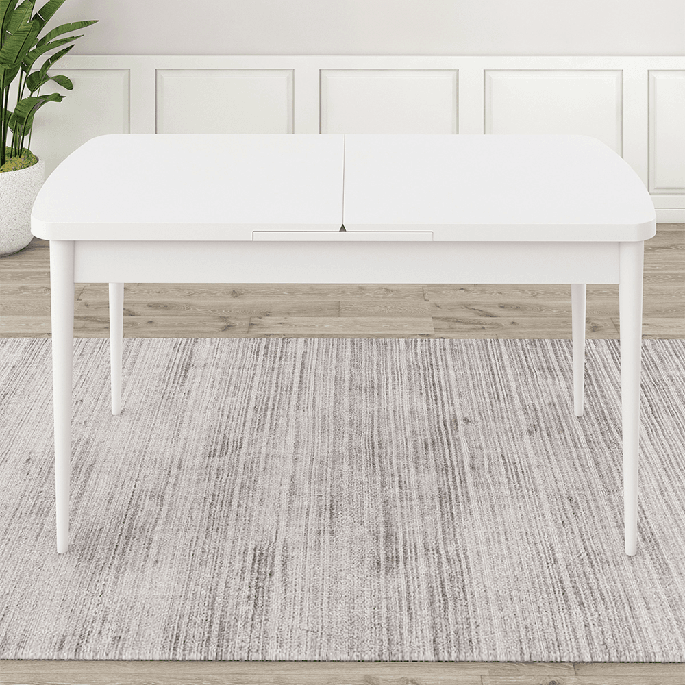 Rut Serisi 80x132 Açılabilir Beyaz Masa Takımı Ve 6 Sandalye