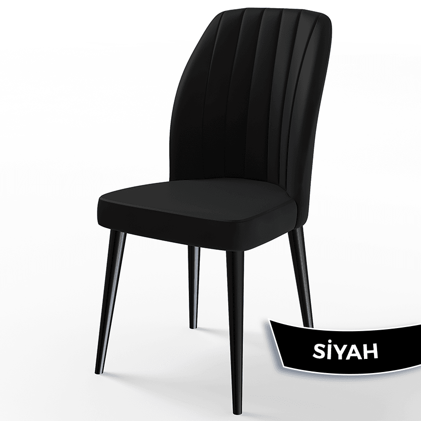 Par Serisi 70x114 Açılabilir Mdf Siyah Mermer Desen Masa Takımı ve 4 Sandalye