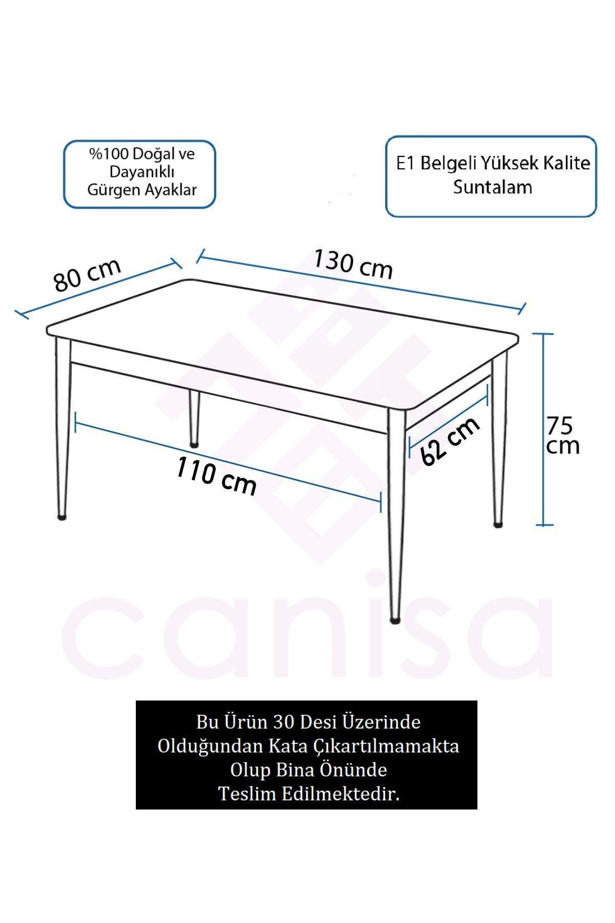 Lav Serisi 80x130 Sabit Mutfak Masası