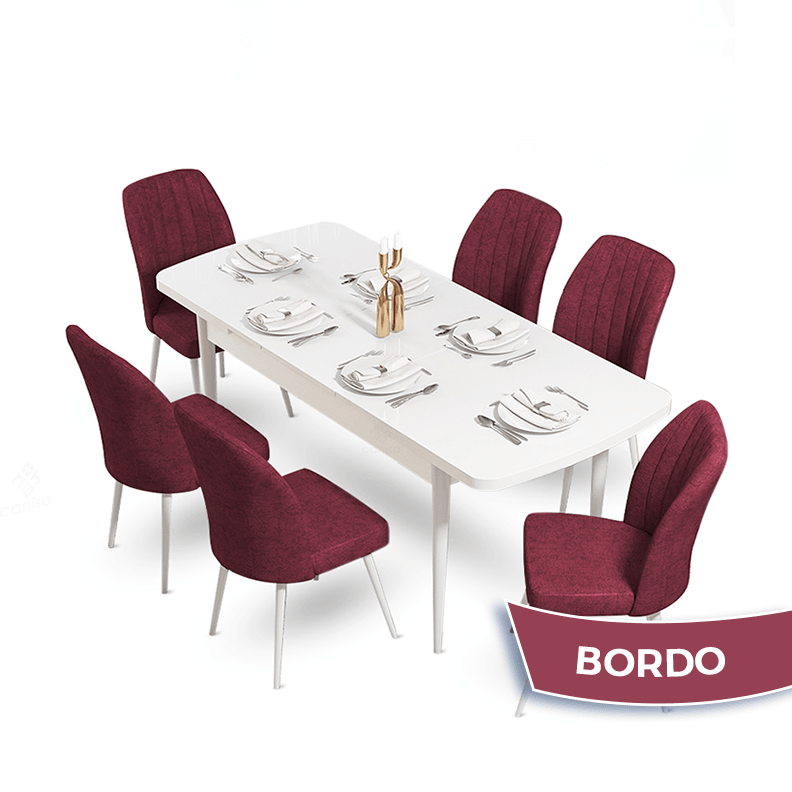 masa barok sandalyeler bordo