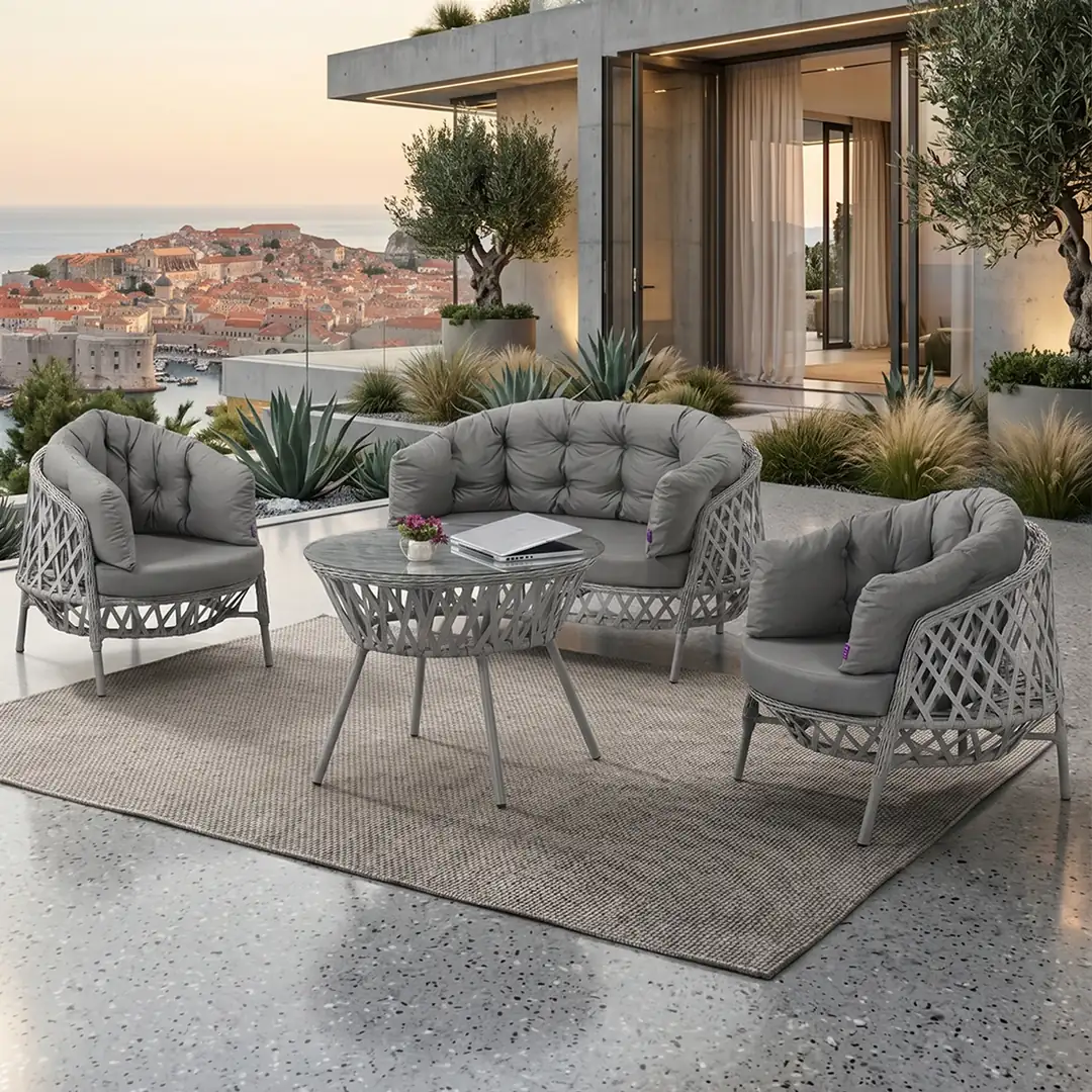 milo-viola Viola Serisi 1. Sınıf 2+1+1 Bahçe Balkon Oturma Koltuk Takımı