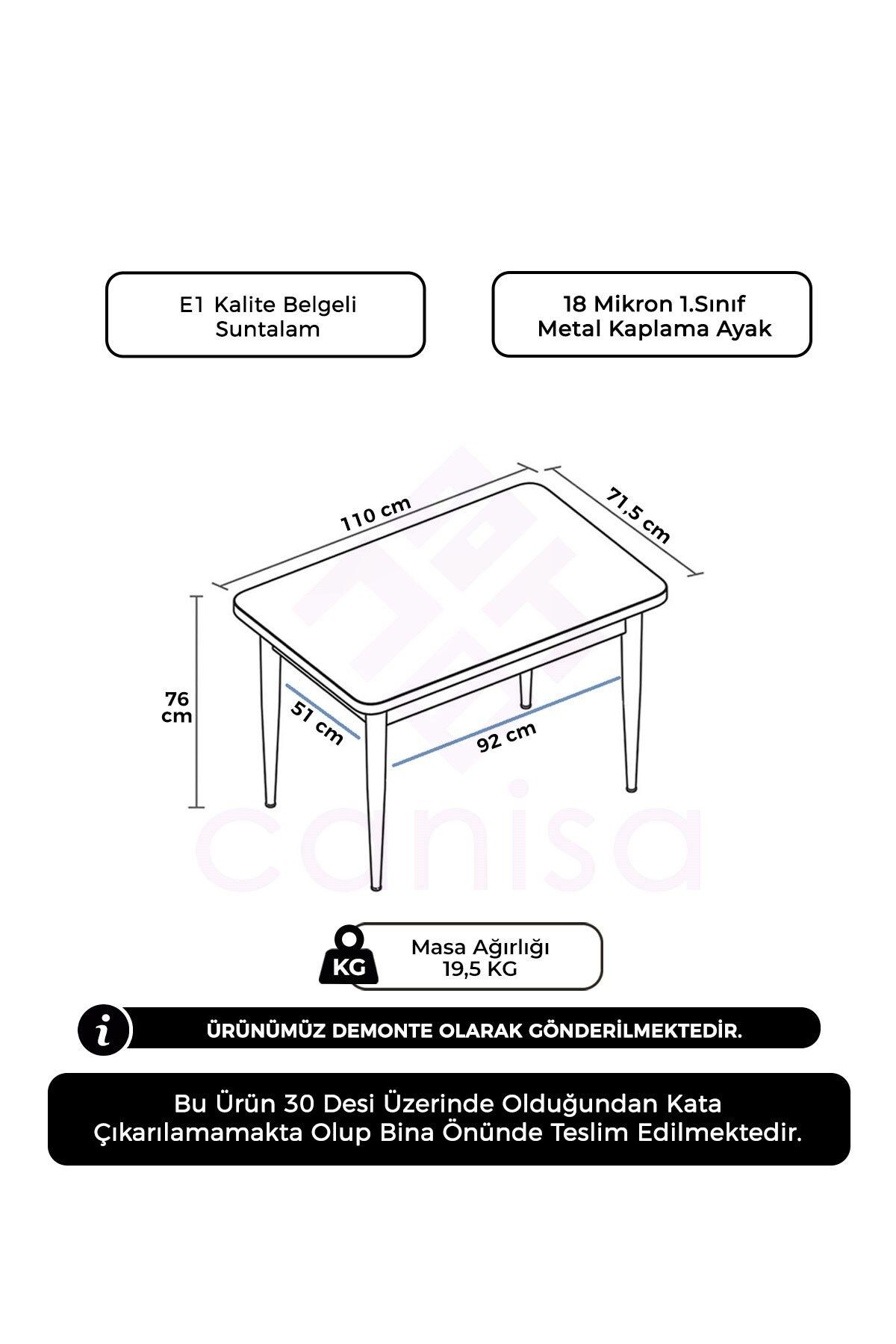 Rewa Serisi 70x110 Sabit Beyaz Mutfak Masası
