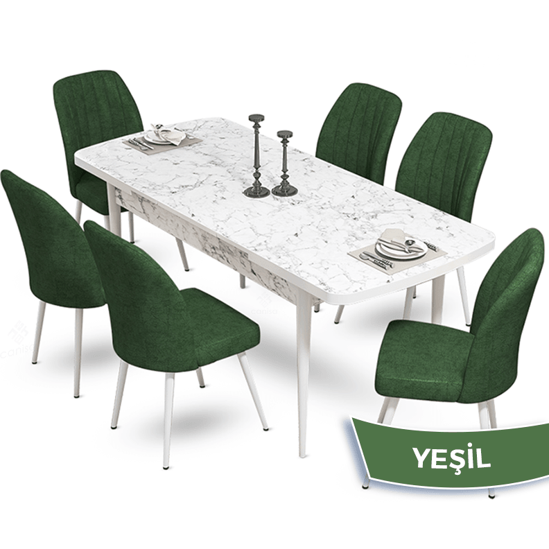 masa barok sandalyeler haki yeşili