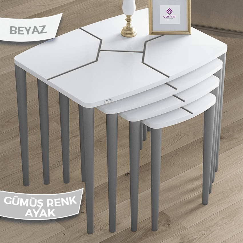 Beyaz Üst Tabla / Beyaz Renk Ayak
