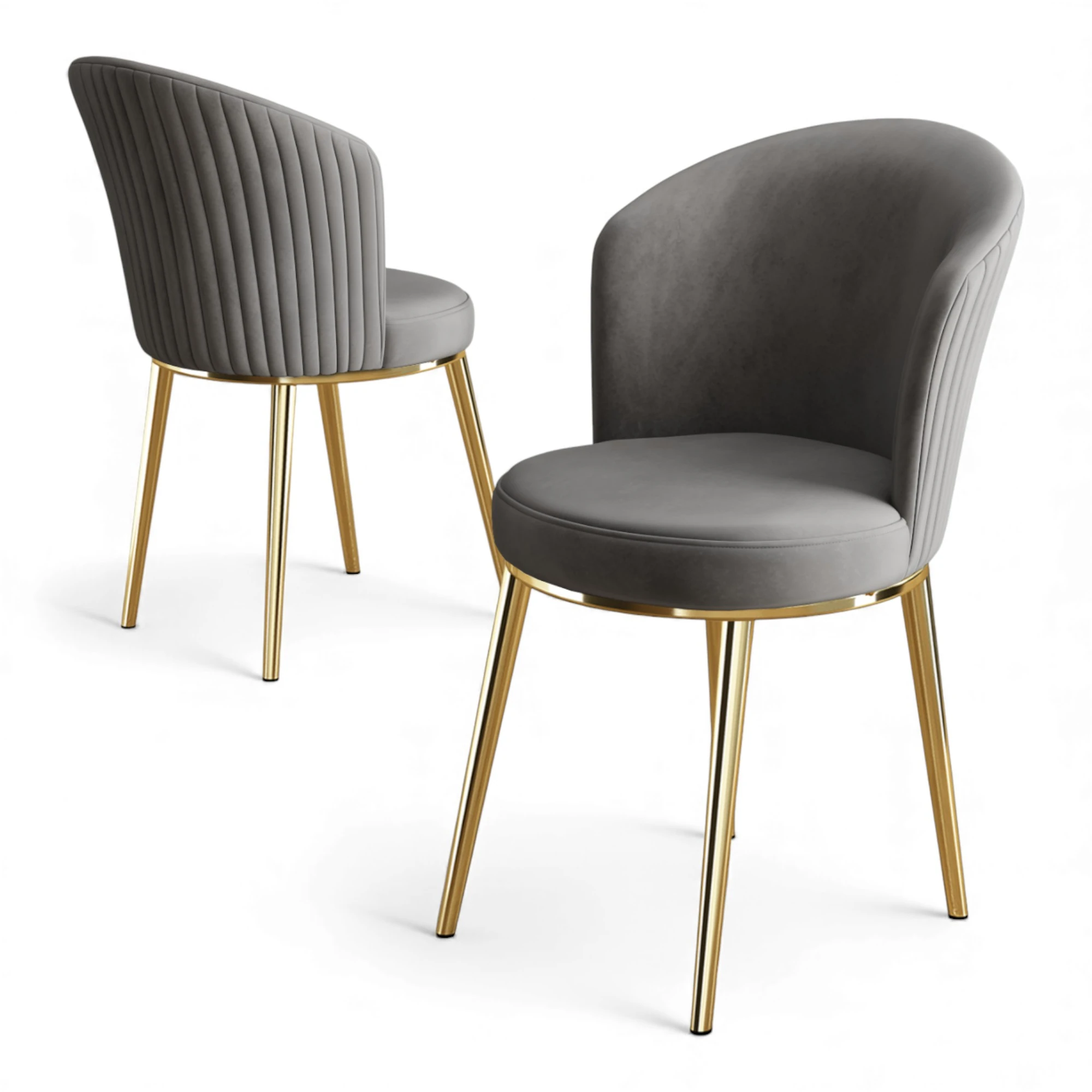 Gri Sandalye Gold Ayak