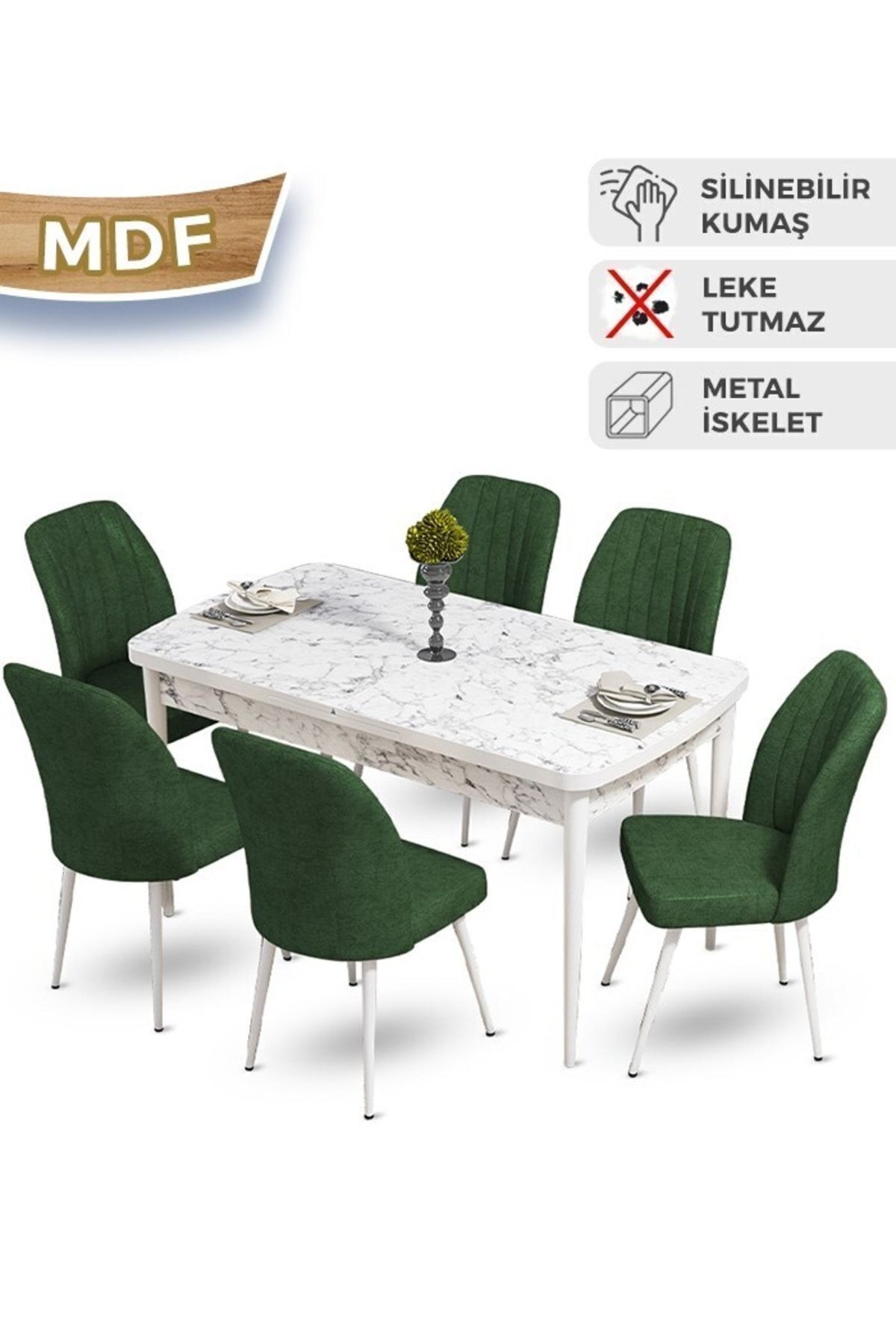 masa barok sandalyeler haki yeşili