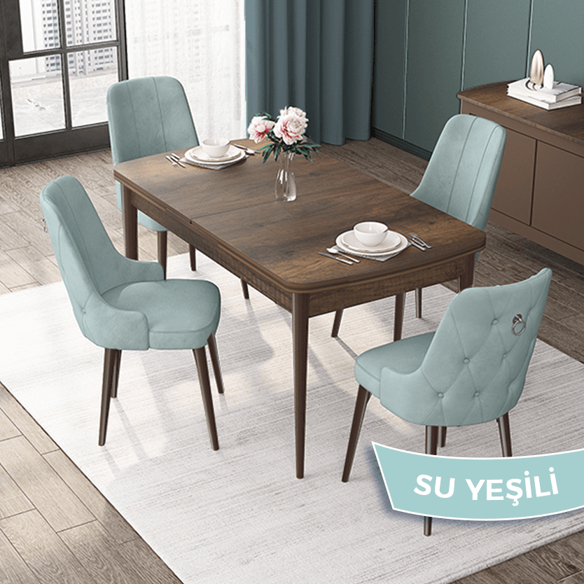 masa barok sandalye su yeşi̇li̇