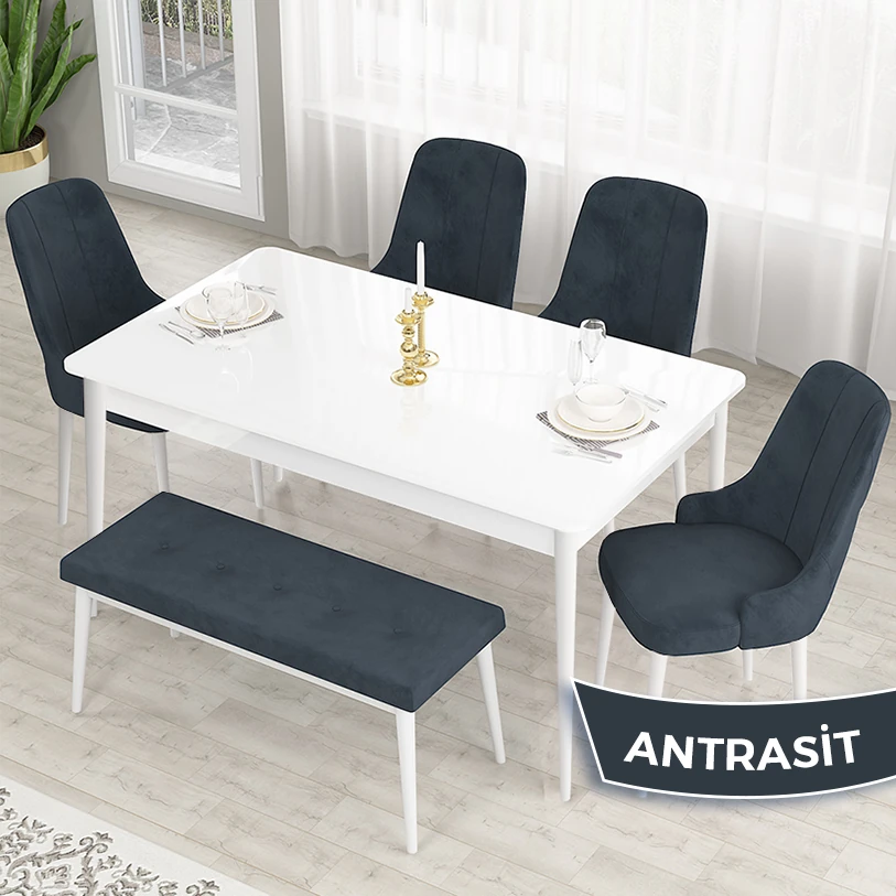 Beyaz Masa antrasitt Sandalye