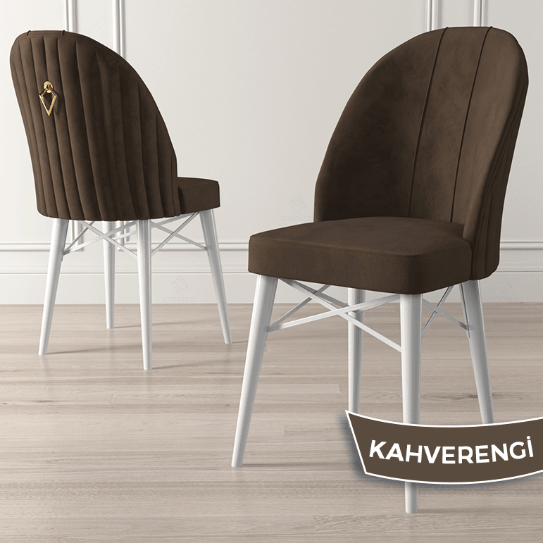 Roz Serisi 80x132 Mdf Açılabilir Gold Halka Beyaz Mermer Desen Masa Takımı Ve 4 Sandalye