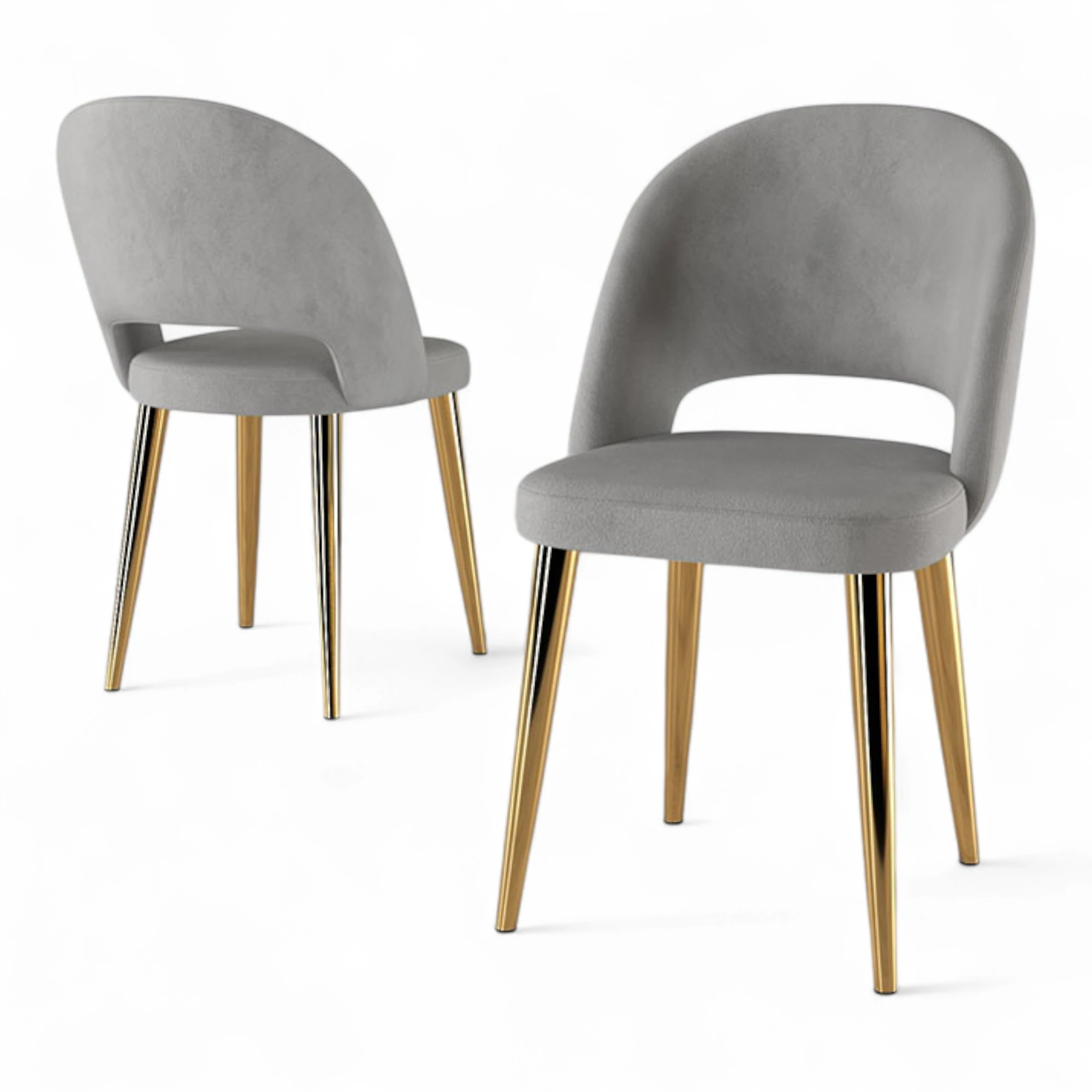 Gri Sandalye Gold Ayak