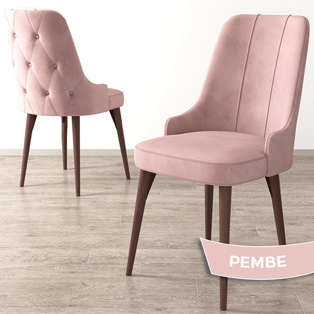 Roy Serisi 80x132 Mdf Açılabilir Beyaz Masa Ceviz Ayak Masa Takımı Ve 6 Sandalye