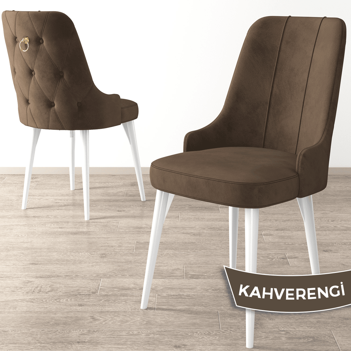 Noa Serisi 80x132 Mdf Açılabilir Gold Halka Beyaz Mermer Desen Masa Takımı Ve 4 Sandalye