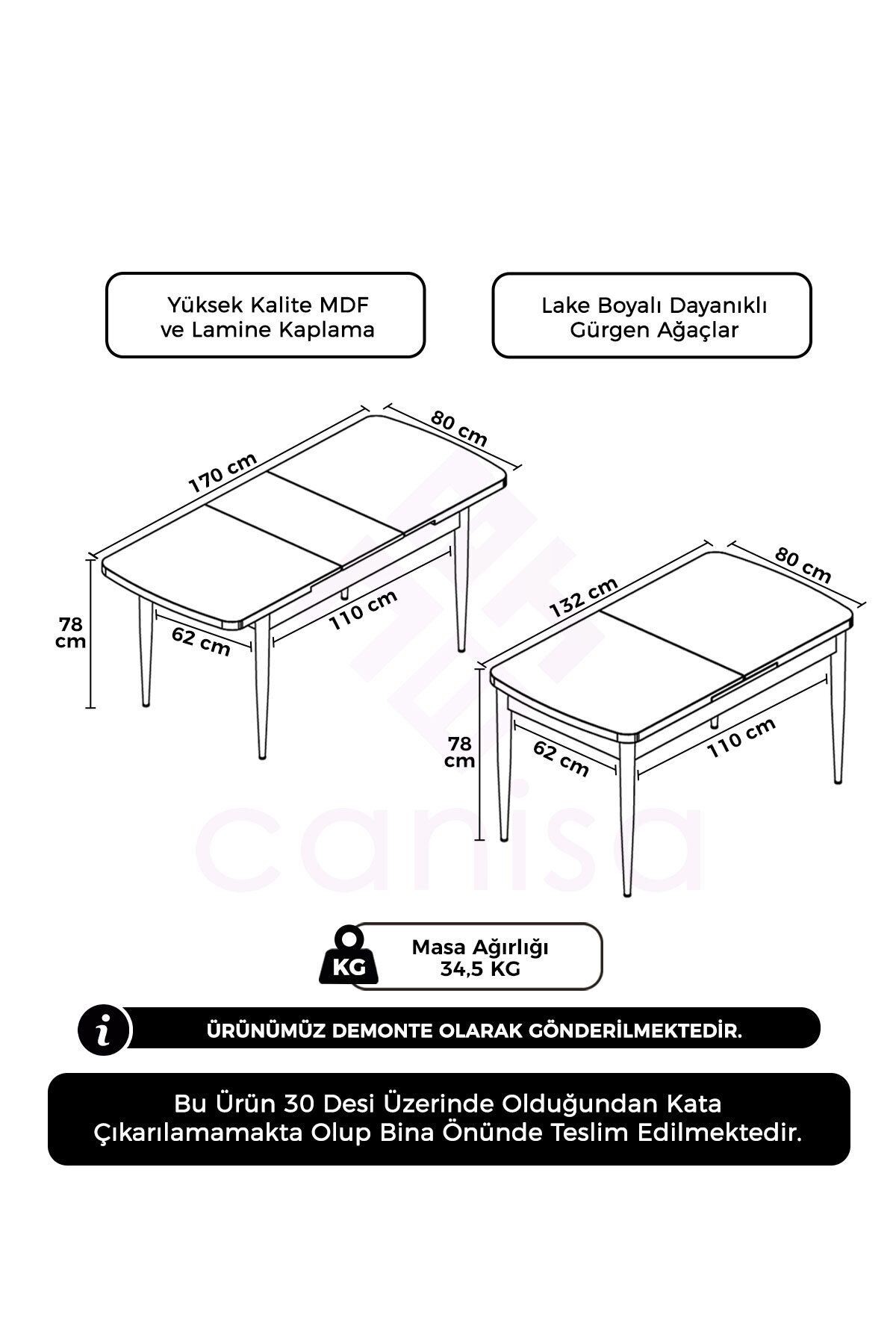 Beyaz 80x132 Açılabilir MDF Yemek Masası Doğal Ahşap Ayak