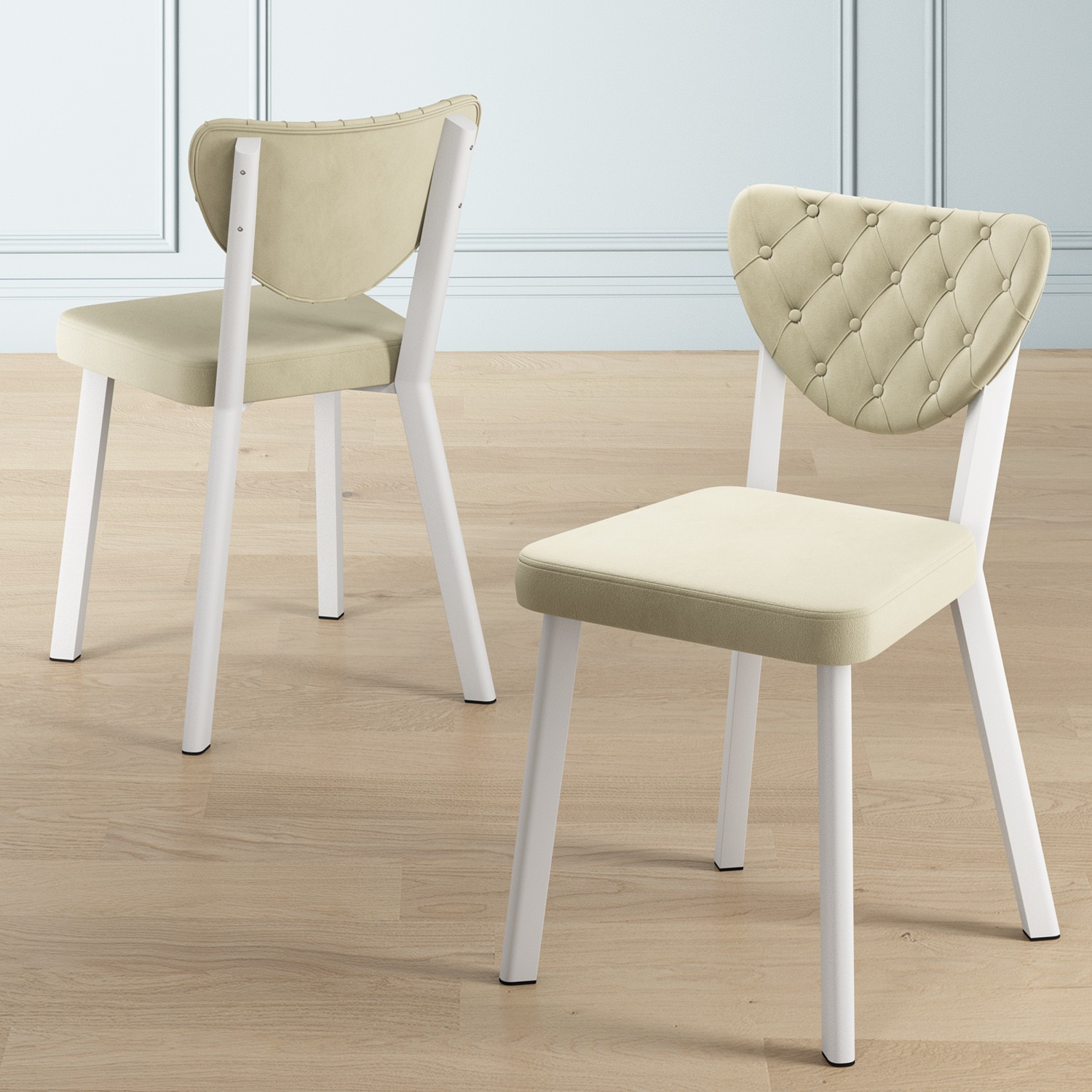 Rim Serisi 80x132 Açılabilir Beyaz Mutfak Masası Takımı Ve 6 Sandalye