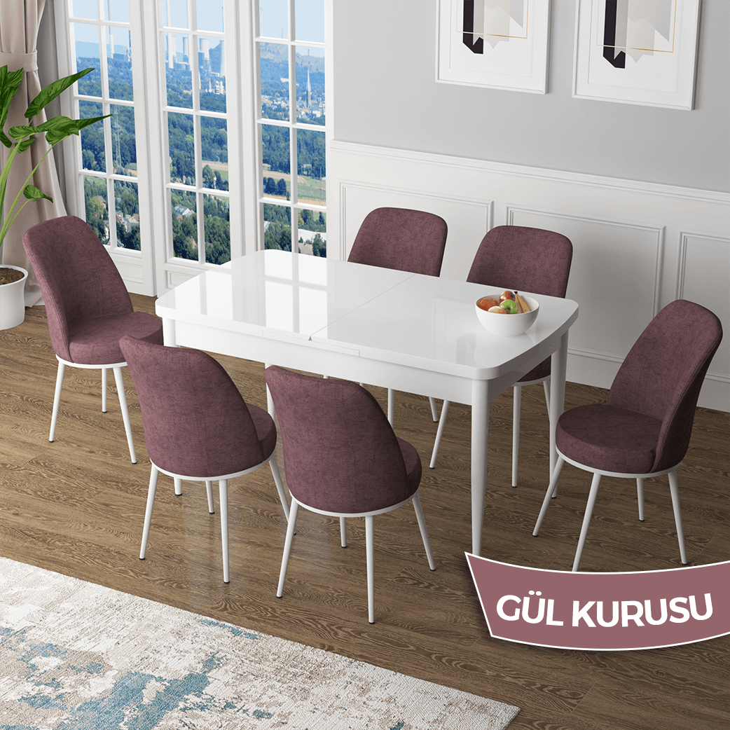 masa beyaz sandalyeler gülkurusu
