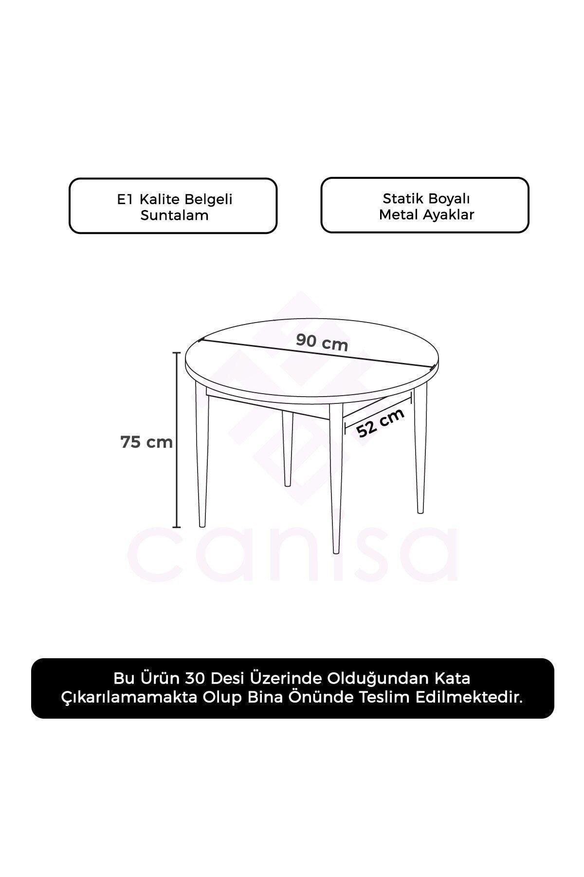 Tor Serisi 90x90 Yuvarlak Sabit Mutfak Masası