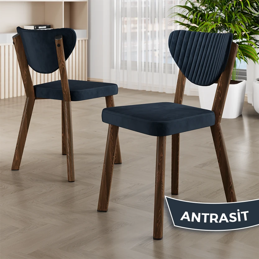 Akort Serisi MDF Sabit 80x130 Atlantik Çam Mutfak Masası Takımı 4 Sandalye