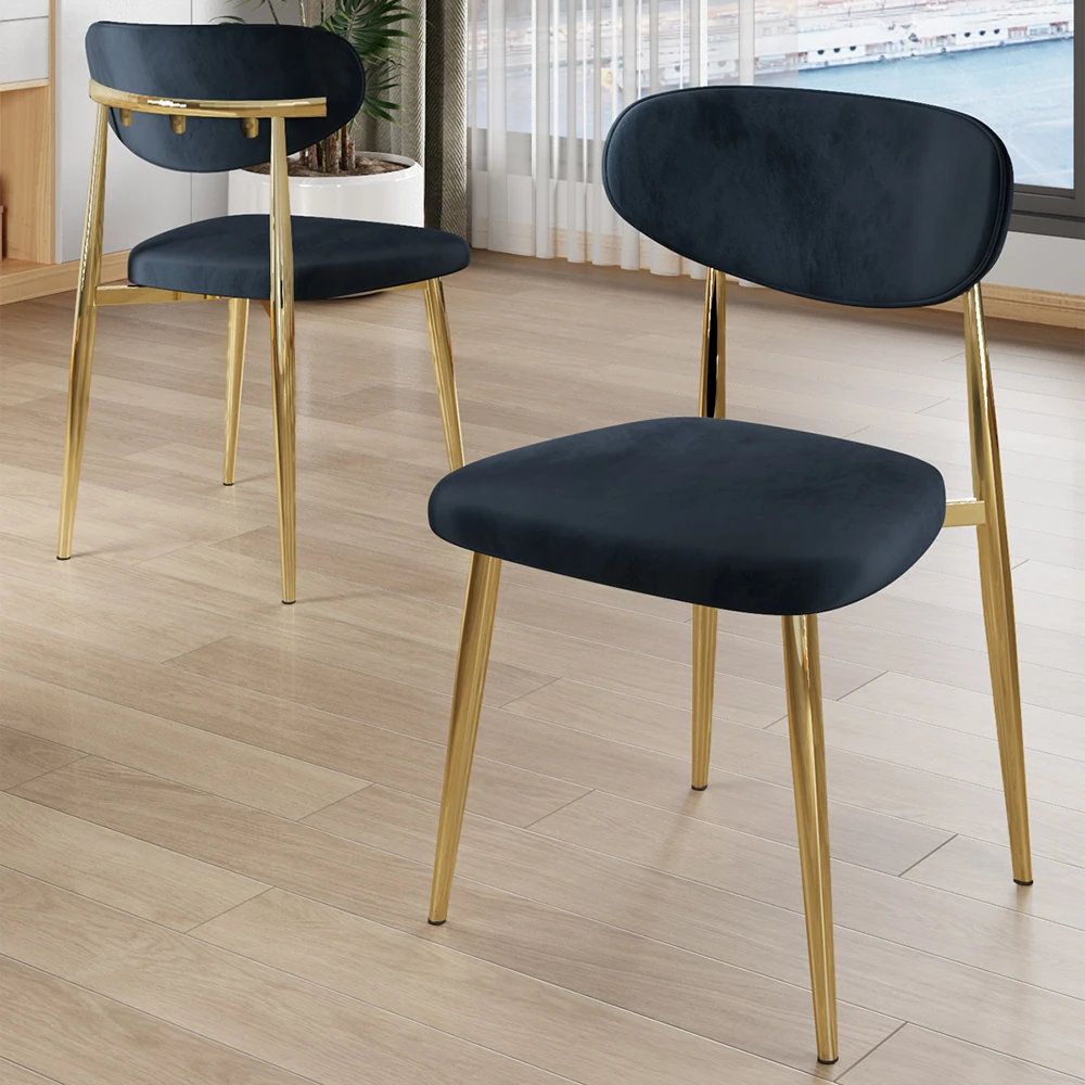 Olya Serisi 90x168 Lak Panel Hazar Masa Takımı Gold Ayaklı 4 Sandalye