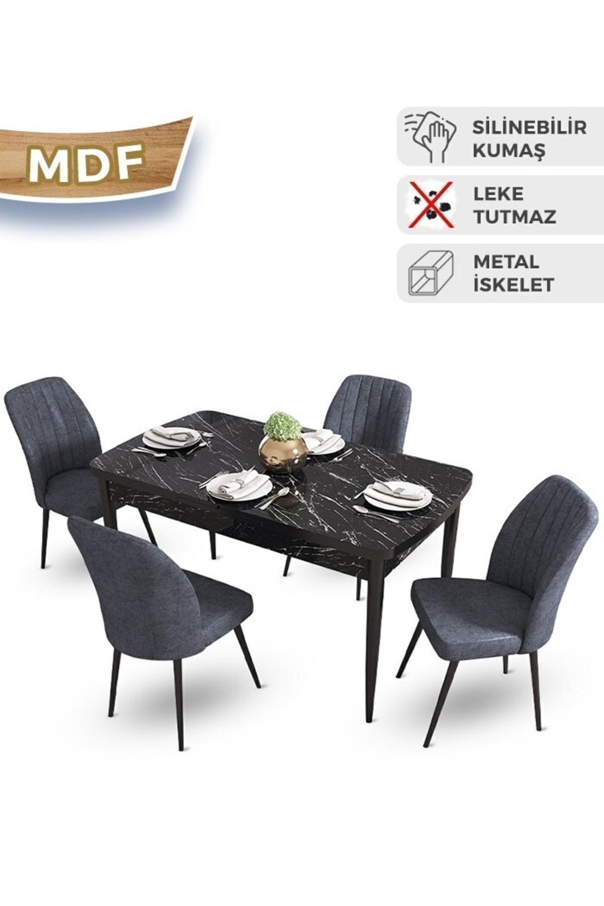 masa barok sandalyeler füme