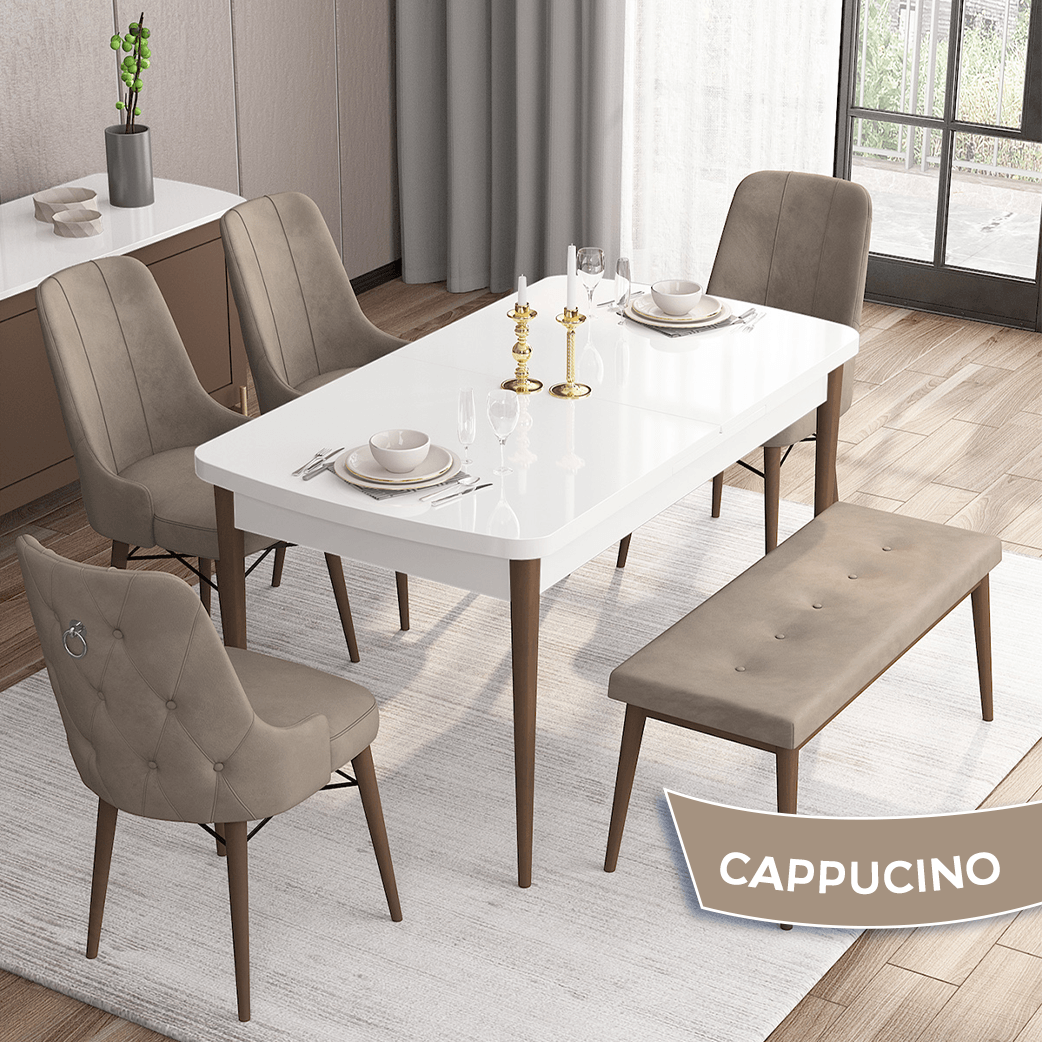 Cappucino Renk Sandalye Ceviz Ayak