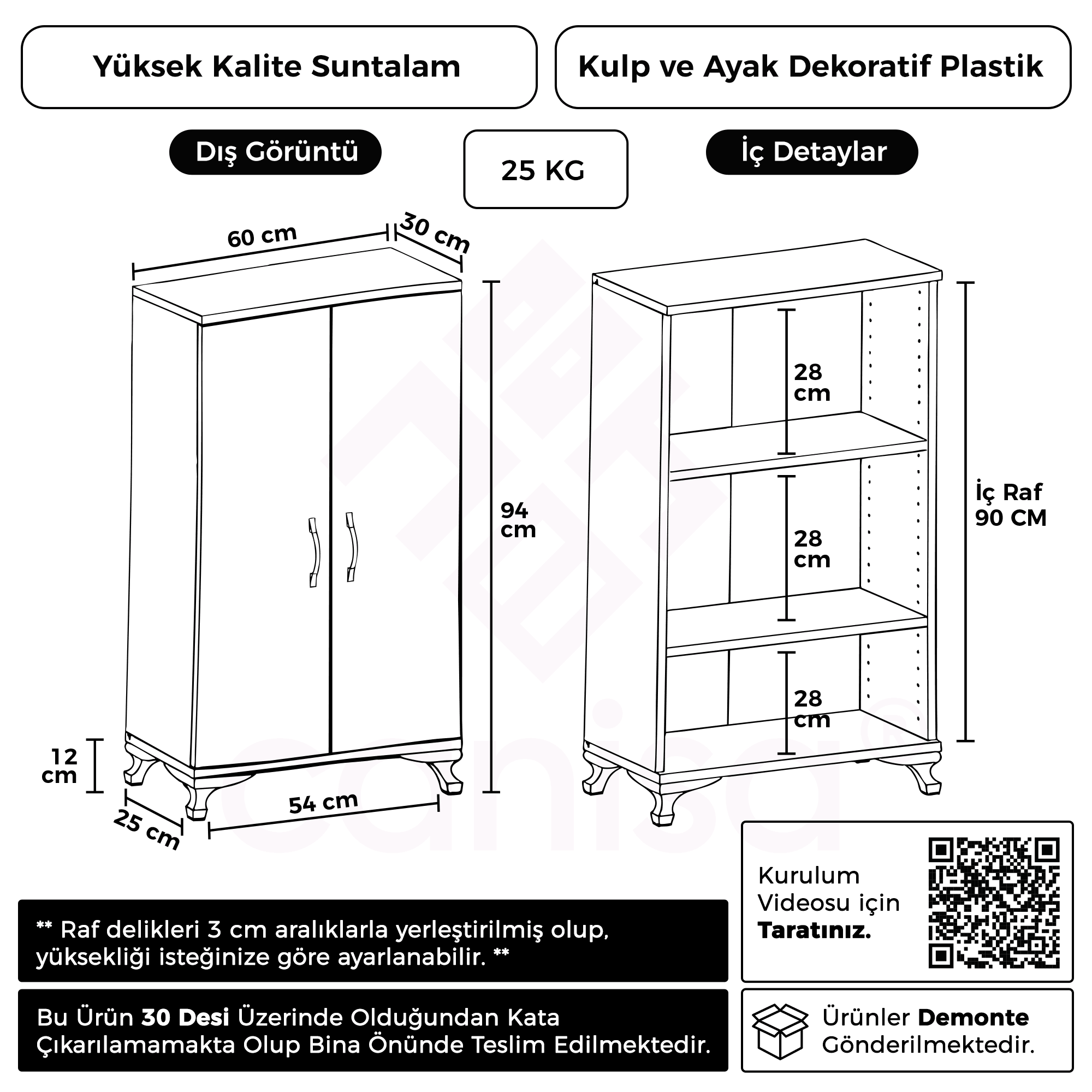 Palex Çok Amaçlı Dolap Mutfak Dolabı Banyo Dolabı Beyaz