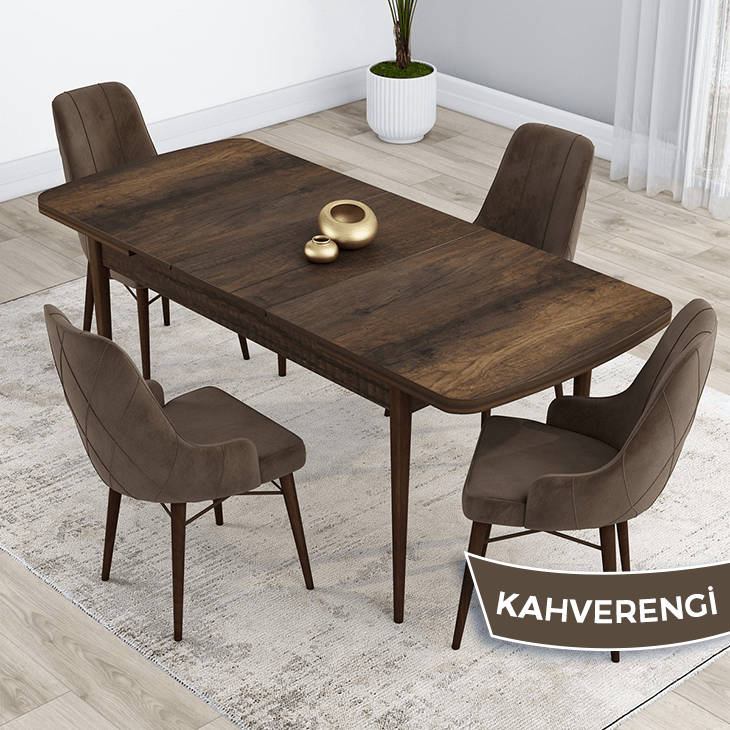 Kahverengi Renk Sandalye Ceviz Ayak