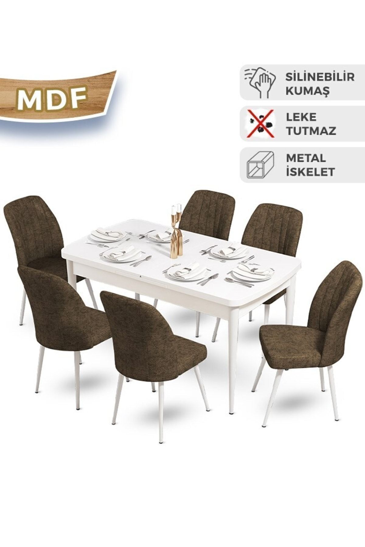 masa barok sandalyeler kahverengi