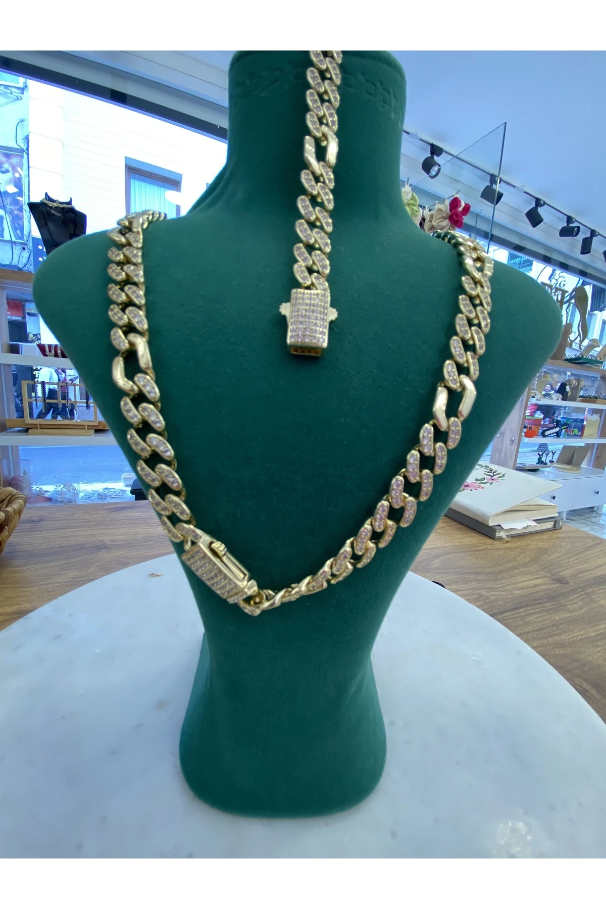 14K XUPİNG ZİRKON SET KOLYE BİLEKLİK