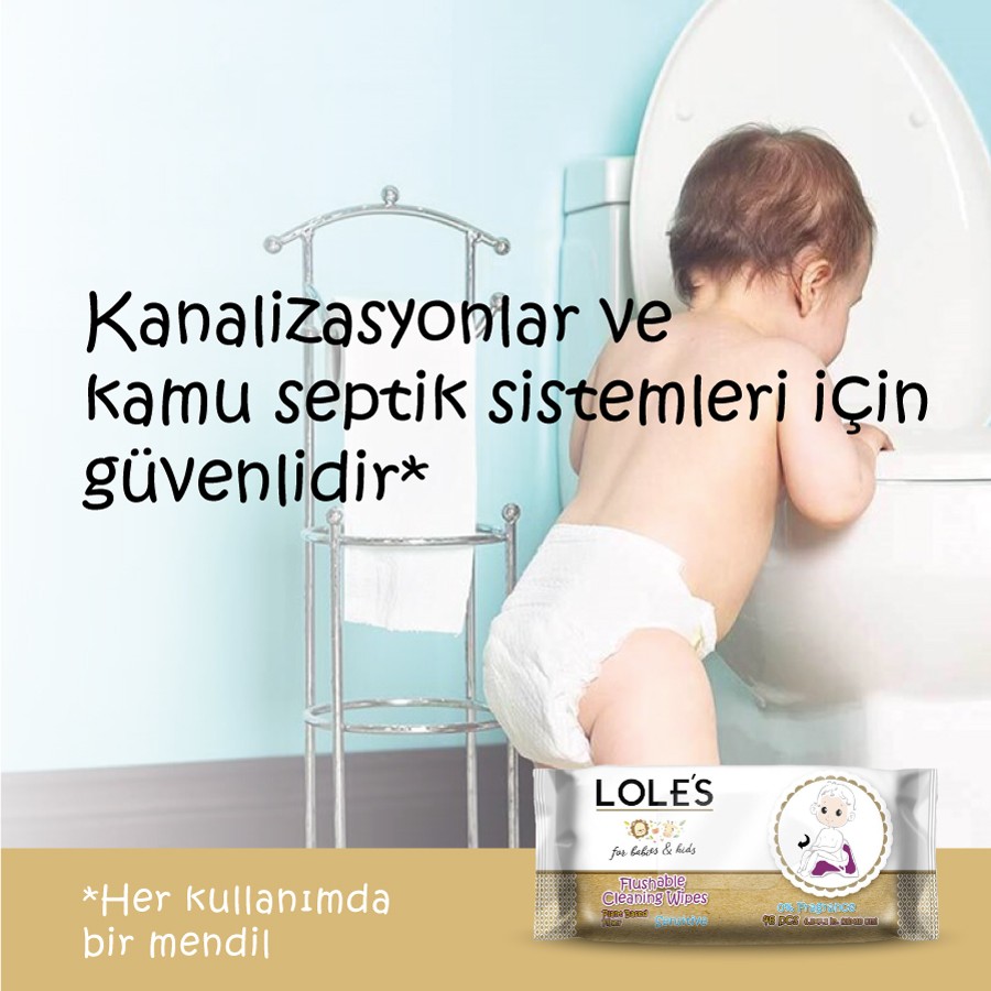 LOLE'S FLUSHABLE WIPES - BEBEK VE ÇOCUK 48 Adet