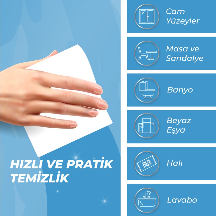 LOLE'S YÜZEY TEMİZLİK HAVLUSU - EXTRA CLEAN Çam Kokulu 50 Adet