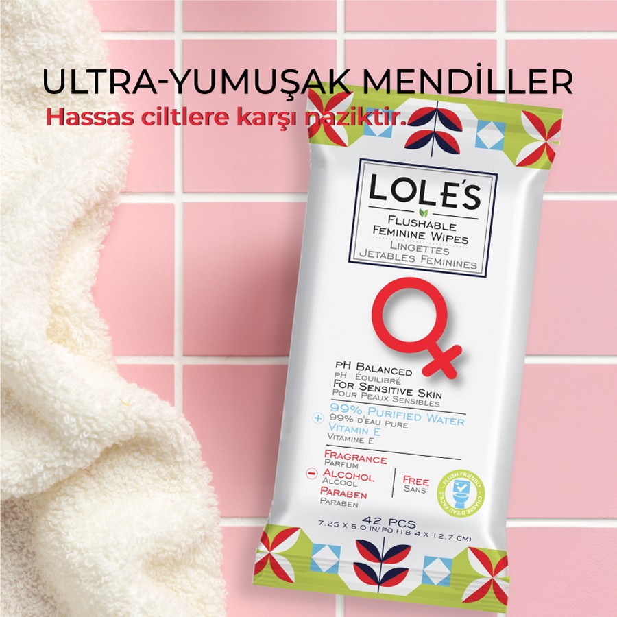 LOLE'S FLUSHABLE WIPES - KADIN 42 Adet