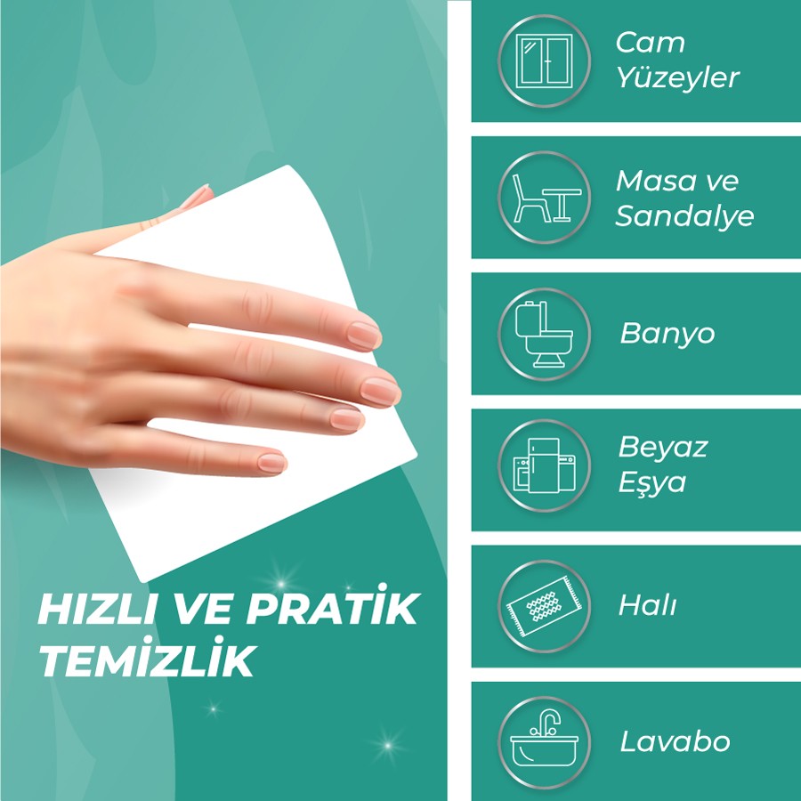 LOLE'S YÜZEY TEMİZLİK HAVLUSU - PURE CLEAN Beyaz Sabun Kokulu 50 Adet