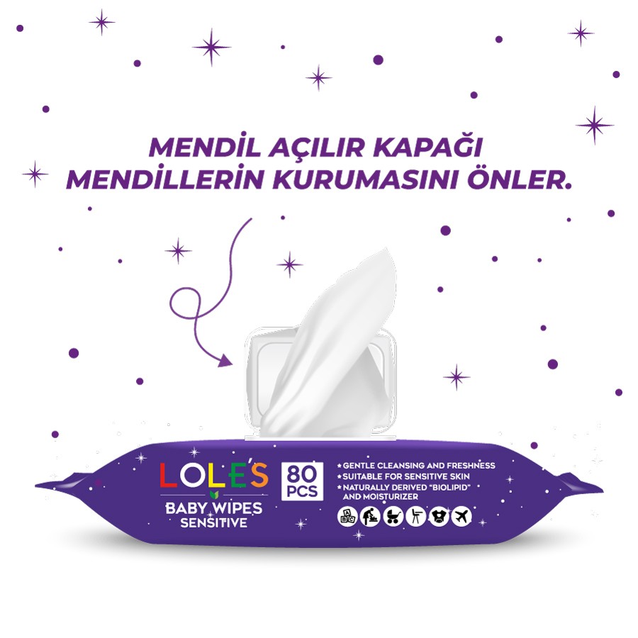 LOLE'S Bebek Islak Mendil - Hassas 80 Adet