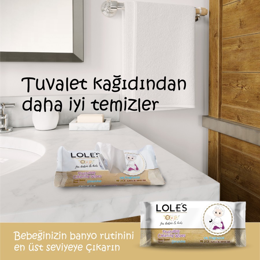 LOLE'S FLUSHABLE WIPES - BEBEK VE ÇOCUK 48 Adet