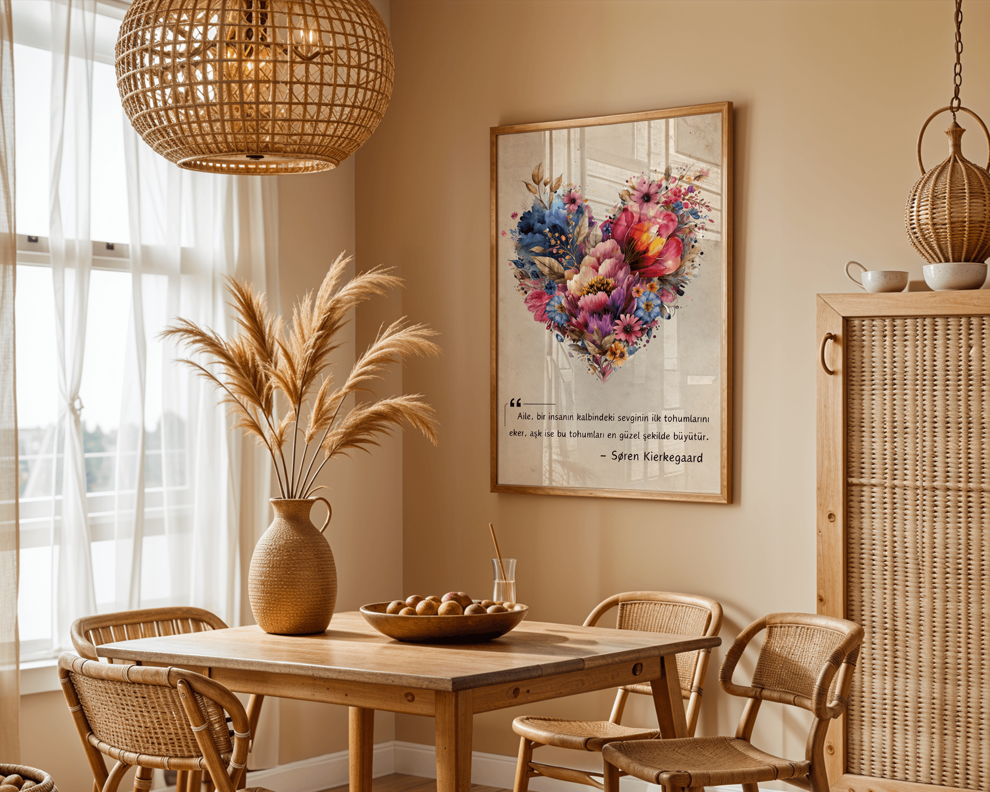 Aile ve Aşk Temalı Minimalist Duvar Tablosu