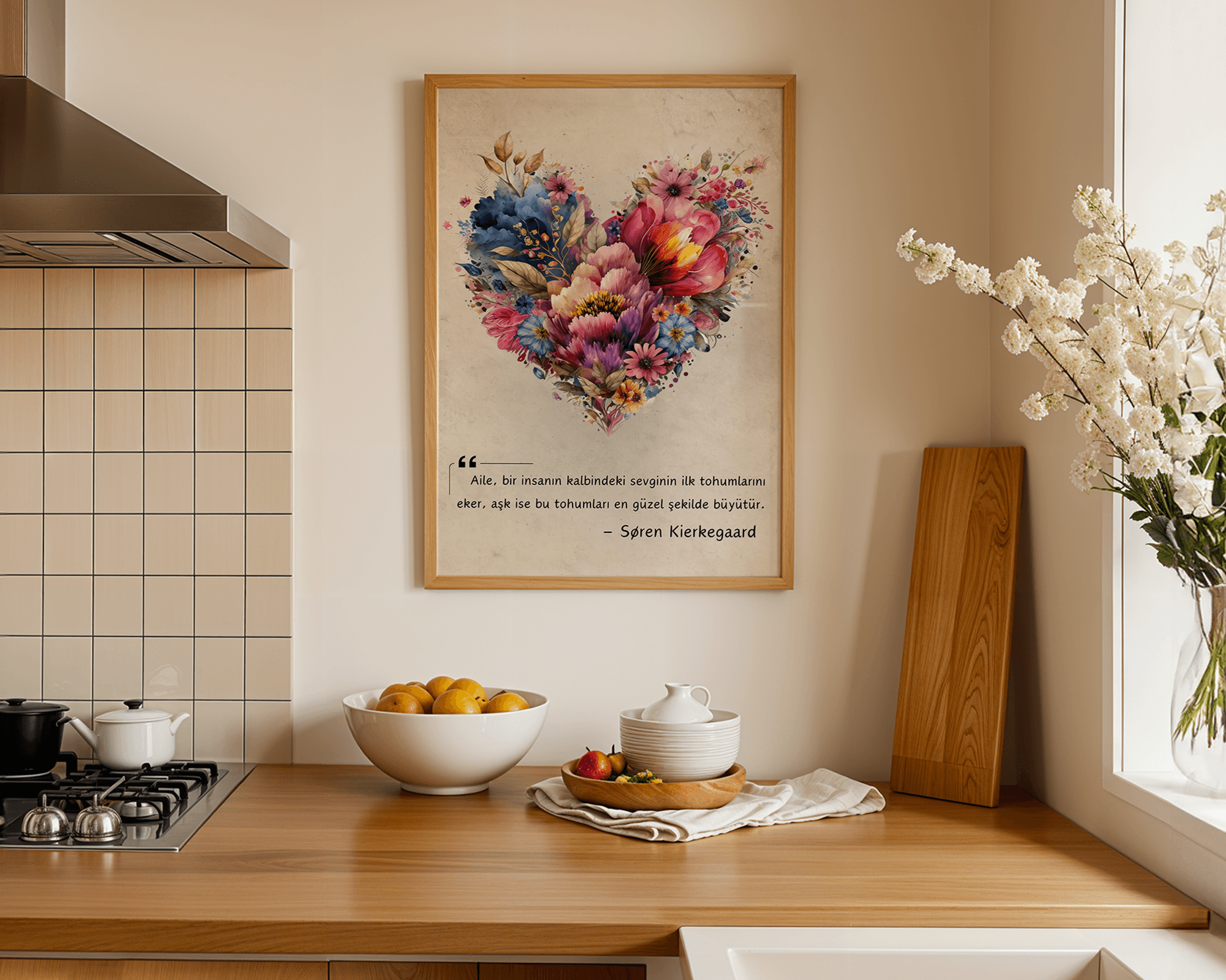 Aile ve Aşk Temalı Minimalist Duvar Tablosu