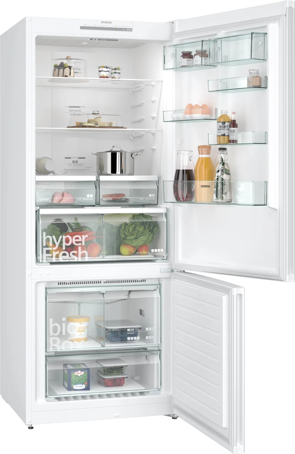 iQ300 KG76NVWE0N Alttan Donduruculu Buzdolabı 186 x 75 cm Beyaz, Total noFrost