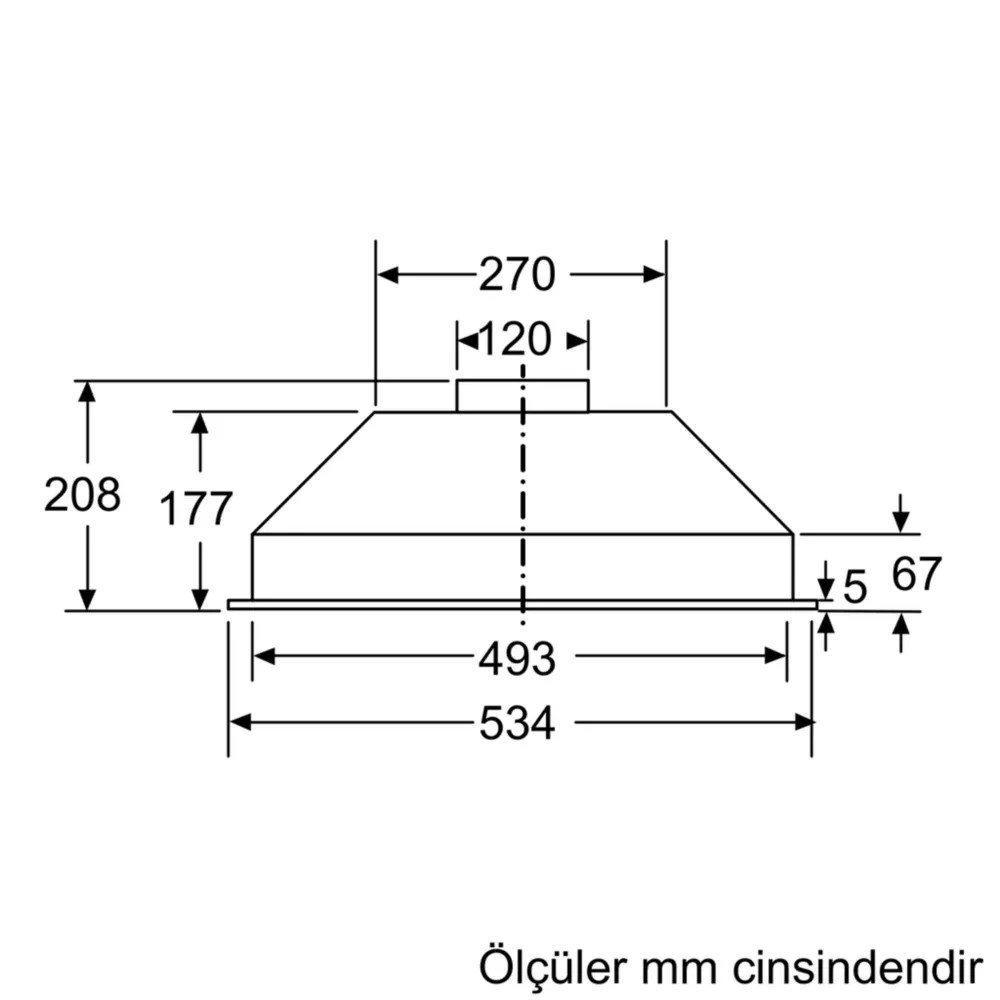 iQ100 LB53NAA30 Gömme Aspiratör 53 cm Antrasit