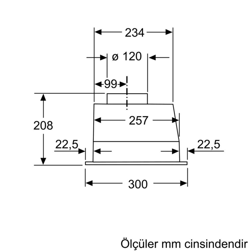 iQ100 LB53NAA30 Gömme Aspiratör 53 cm Antrasit