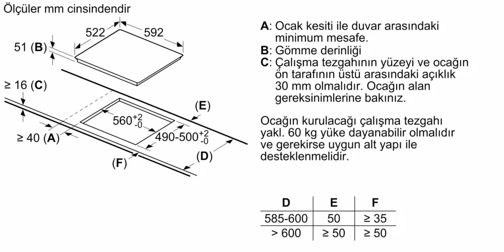 iQ100 EU611AGA5E İndüksiyonlu Ocak 60 cm Çerçevesiz Yüzey
