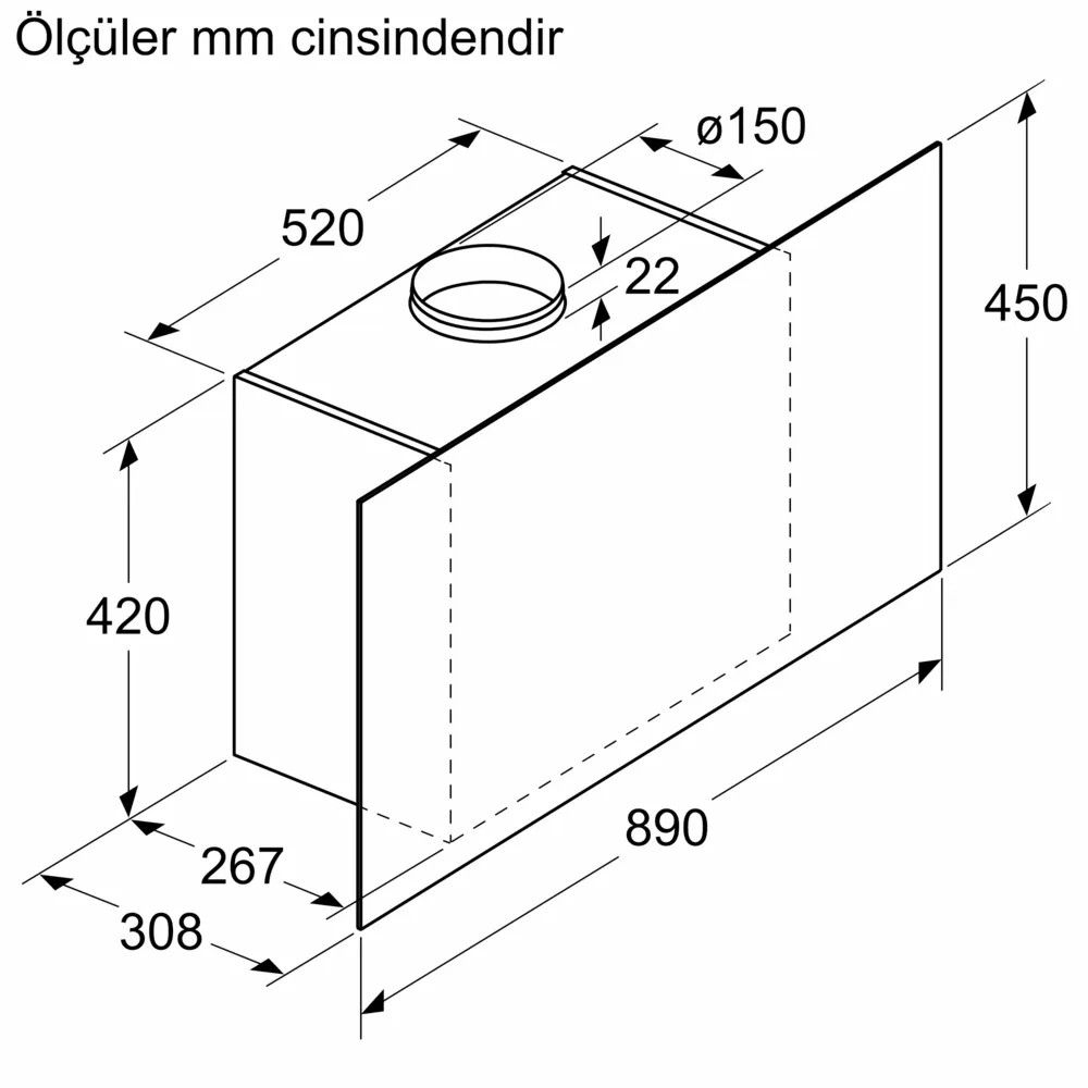 iQ300 LC95FCJ60T Duvar Tipi Davlumbaz 90 cm Siyah Cam, Siyah