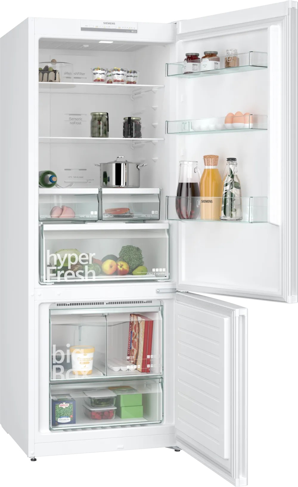 iQ300 KG55NVWE0N Alttan Donduruculu Buzdolabı 186 x 70 cm Beyaz, Total noFrost