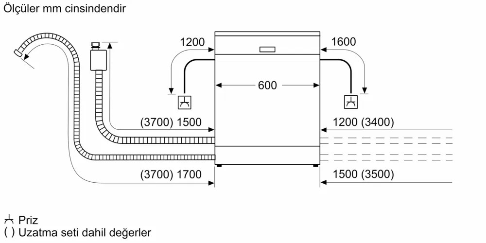 iQ500 SN23EI62KT Solo Bulaşık Makinesi 60 cm Paslanmaz çelik parmak izi tutmaz