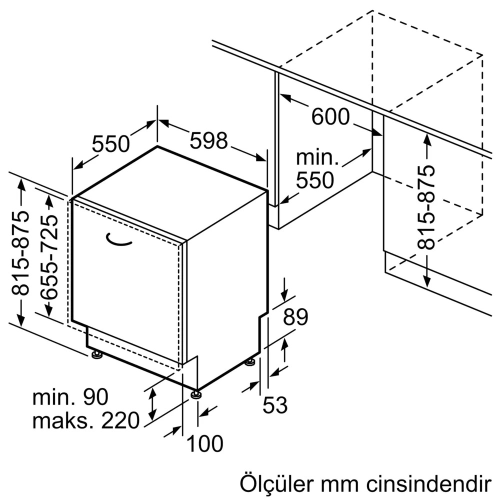 iQ100 SN616X00DT Tam Ankastre Bulaşık Makinesi 60 cm