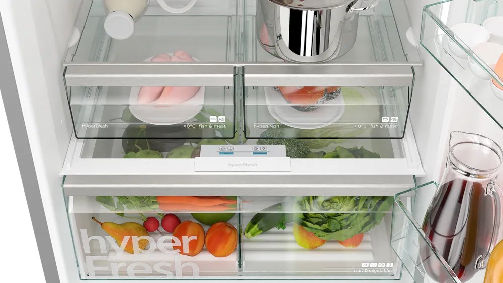 iQ500 KG76NCIE0N Alttan Donduruculu Buzdolabı 186 x 75 cm Kolay temizlenebilir Inox, Total noFrost