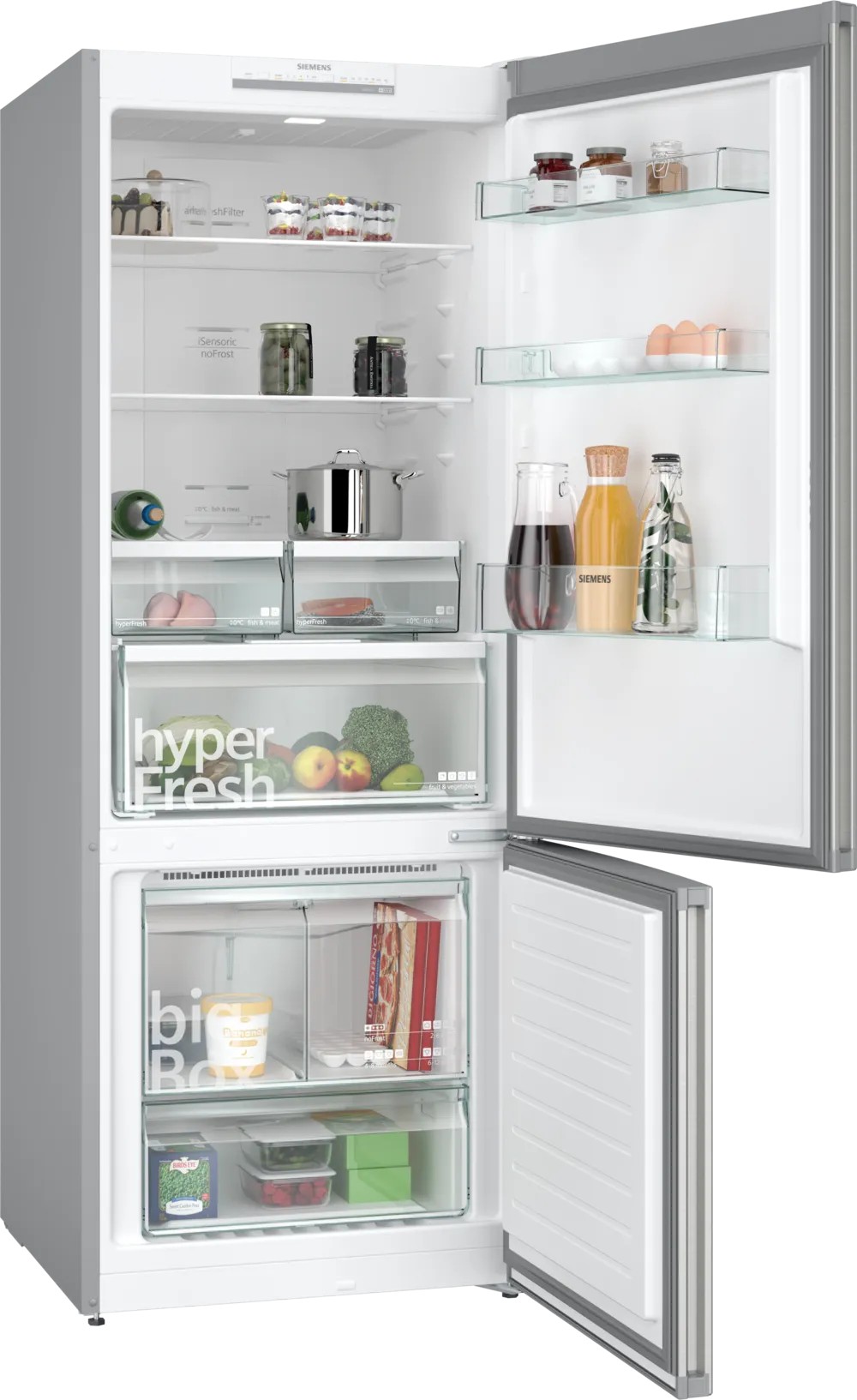 iQ300 KG55NVIE0N Alttan Donduruculu Buzdolabı 186 x 70 cm Kolay temizlenebilir Inox, Total noFrost