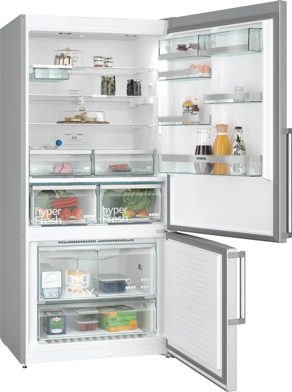 iQ500 KG86NAID2N Alttan Donduruculu Buzdolabı 186 x 86 cm Kolay temizlenebilir Inox, Total noFrost